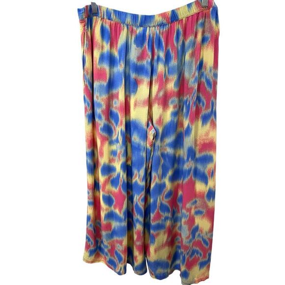 FREE PEOPLE Wild Child Pleated Multicolor Trousers - Size Large (EUC) - Picture 2 of 7